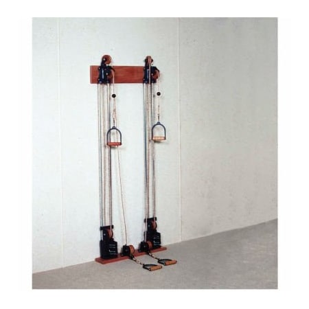 Fabrication Enterprises Double Handle Chest/Floor Weight Pulley System with Dual Weight Stack, 10 x 2.2 lb. Weights 10-0661